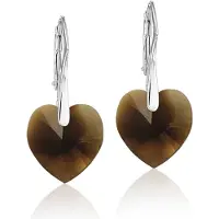 Montebello Oorbellen Noor HZ59 - Swarovski Hart - 925 Zilver Gerhod. - Ø14mm - 30mm