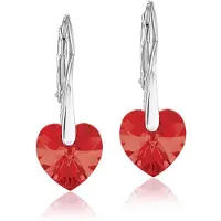 Montebello Oorbellen Lily HZ34 - Swarovski Hart - 925 Zilver Gerhod. - Ø10mm - 25mm