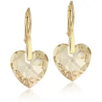 Montebello Oorbellen Noor HG51 - Swarovski Hart - 925 Zilver Verguld - Ø14mm - 30mm