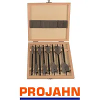 Projahn vlakke houtboren set, 8-delig, vorm E 6,35 mm 1/4" zeskant, lengte 152 mm, Ø 12-32 mm
