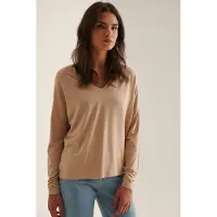 NA-KD V-neck Jersey Dames Top - Maat X-Large
