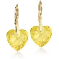 Montebello Oorbellen Noor HG52 - Swarovski Hart - 925 Zilver Verguld - Ø14mm - 30mm