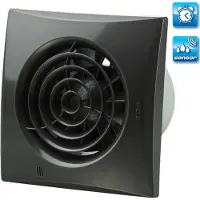 Vents badkamerventilator Quiet Ø125 mm - Timer - Vochtsensor - Zwart