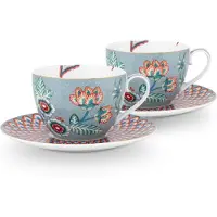 Pip studio Koffiekop Flower Festival Light Blue 280 ml (2-Delig)