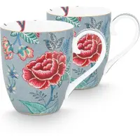 Pip studio Mok Pip Studio Flower Festival Light Blue 450 ml (2-Delig)