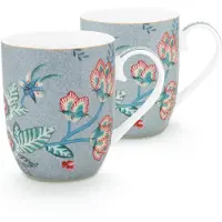 Pip studio Mok Flower Festival Light Blue 145 ml (2-Delig)