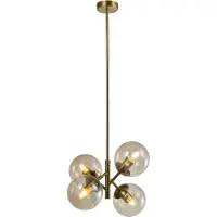 LumenXL Retro hanglamp met amber glas 4-lichts – Florence