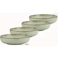 Kitchen Trend - Diep Bord - 20 CM - Zeegroen Ocean - Set van 4 borden - Bordenset