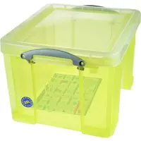 Really Useful Boxes Really Useful Box opbergdoos 35 liter, transparant geel
