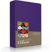 Romanette Hoeslaken Paars (Velours)-1-persoons (80/90 x 200/210/220 cm)