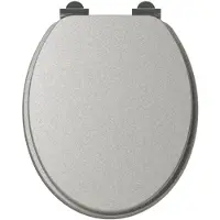 Allibert by KETER Toiletzitting allibert silver geperst hout soft close zilver