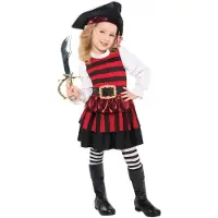 Amscan kostuum Little Lass polyester rood/zwart 4-6 jaar