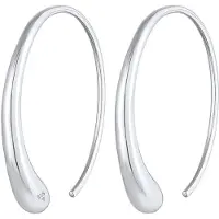 Elli - Elli Oorbellen Dames Creolen Drop Ovale Open Trend Blogger in 925 Sterling Zilver Verguld Oorringen