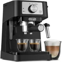 De'Longhi Stilosa, espressomachine, 1 liter, geschikt voor gemalen koffie, 1100W, zwart, roestvrij staal