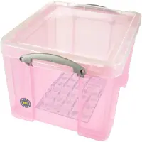 Really Useful Boxes Really Useful Box opbergdoos 35 liter, transparant roze