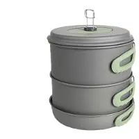 Bo Camp - Pannenset - Explorer - 4-Delig - Met theeketel - Hard anodized - Aluminium