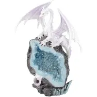 Nemesis Now Beeld/figuur - Glacial Custodian Witte Draak - met van Kleur veranderende LED-licht