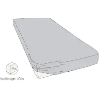 Kayori Hoeslaken Shizu Zilvergrijs (Jersey)-Lits-Jumeaux XL (180/200 x 200/210/220 cm)