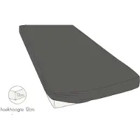 Kayori Topper Hoeslaken Shizu Antracite (Jersey)-Lits-Jumeaux XL (200 x 200/210/220 cm)