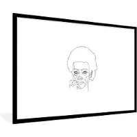 PosterMonkey Fotolijst incl. Poster - Line art - Vrouwen - Abstract - 90x60 cm - Posterlijst
