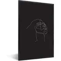 PosterMonkey Fotolijst incl. Poster - Hoofd - Line art - Vrouw - 20x30 cm - Posterlijst