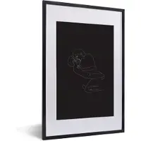 PosterMonkey Fotolijst incl. Poster - Koppel - Line art - Liefde - 40x60 cm - Posterlijst