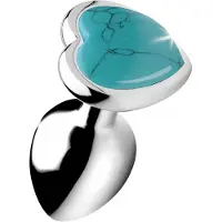 Kaalimato Turquoise Heart - Butt Plug - Small blue