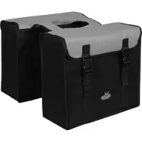 Polydaun dubbele fietstas 34 liter zwart/zilver