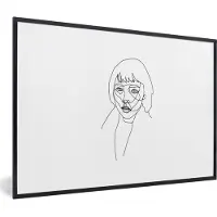 PosterMonkey Fotolijst incl. Poster - Line art - Winter - Vrouw - 60x40 cm - Posterlijst