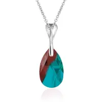 Montebello Ketting Pia DZ416H - Swarovski Druppel - 925 Zilver Gerhod. - 16mm - 40cm