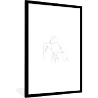 PosterMonkey Fotolijst incl. Poster - Line art - Lief - Relatie - 80x120 cm - Posterlijst
