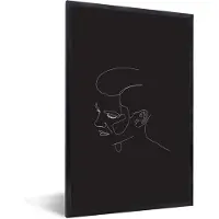 PosterMonkey Fotolijst incl. Poster - Man - Line art - Zwart - Wit - 80x120 cm - Posterlijst