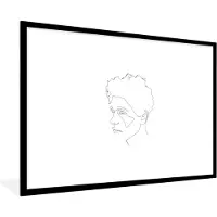 PosterMonkey Fotolijst incl. Poster - Line art - Man - Abstract - 120x80 cm - Posterlijst