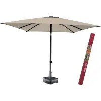 Madison Rechthoekige parasol met voet en hoes | Kantelbare parasol Corsica