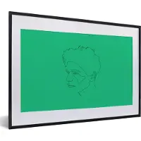PosterMonkey Fotolijst incl. Poster - Line art - Gezicht - Man - 60x40 cm - Posterlijst