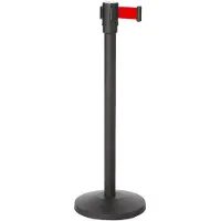 Saro Afzetpaal met trekband | zwart - 1,8 Meter