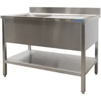 Saro Spoeltafel met 1 wasbak, links, 160(B)x70(D)x85(H)cm