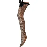 Apollo - Dames Fantasy panty stay up - Tijger print - One size - Panty met print - Tijger legging - Stay up panty - Panty - Stay up kousen dames - Panty's
