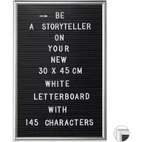 Relaxdays letterbord 30x45 - 145 tekens - decoratie - letter board - bord voor letters - zwart