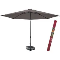 Madison Parasol Rond 300 cm Taupe met voet en hoes | Elba kantelbare en ronde parasol