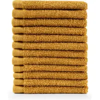 Blumtal Terry Handdoeken Set - 12 x Gezichts Handdoekje - 30 x 30 cm - Mosterd