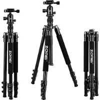 Zomei Q555 Professioneel Lichtgewicht DSLR Camerastatief - Universeel Fotostatief voor Fotografie – Aluminium Tripod Zwart 160CM