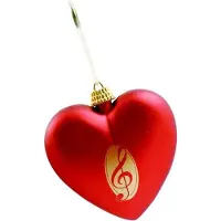 Aim Kerstversiering rood hart vioolsleutel