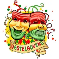 Partyxplosion Raamstickers Vasteloavend masker lach en traan | 22,5 x 30 cm (rood, geel en groen)