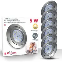 B.K.Licht LED inbouwspots, ultradun, kantelbaar. Inbouwspots voor het plafond