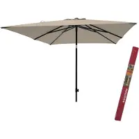 Madison Parasol vierkant met beschermhoes ecru | Moraira 230 x 230 cm | Kantelbare en vierkante parasol