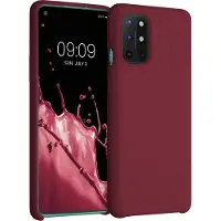 Kwmobile telefoonhoesje geschikt voor OnePlus 8T - Hoesje met siliconen coating - Smartphone case in rabarber rood
