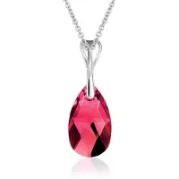 Montebello Ketting Pia DZ512H - Swarovski Druppel - 925 Zilver Gerhod. - 16mm - 50cm