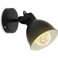 B.K.Licht Wandlamp Design spotlamp, metaal, zwart, E27-fitting (1 stuk)