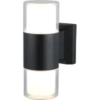 LumenXL Ronde 2-lichts buitenwandlamp Emmy - zwart met geïntegreerde LED